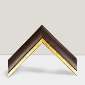   3,9 cm Sötétbarna képkeret antikolt aranycsíkkal EGYEDI MÉRETBEN 778/1