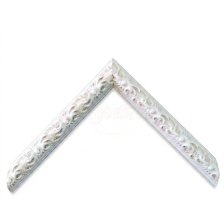 1,4 cm Antikolt-díszes törtfehér képkeret EGYEDI MÉRETBEN 1725/03