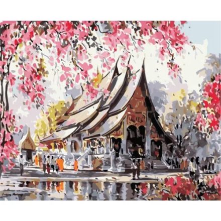 Japán ház kreatív gyémánt kirakó 30x40 cm
