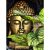Buddha a levelek mögött kreatív gyémánt kirakó 30x40 cm