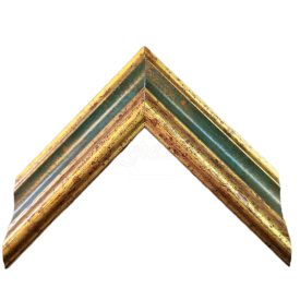   3,5 cm Negatív zöld-antikolt arany képkeret EGYEDI MÉRETBEN 1784/F353